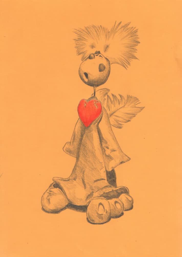 Cute Angel Heart by Kulik — canvas wall art