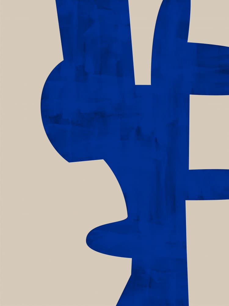 Organic Blue Shapes by Elena Ristova — canvas wall art