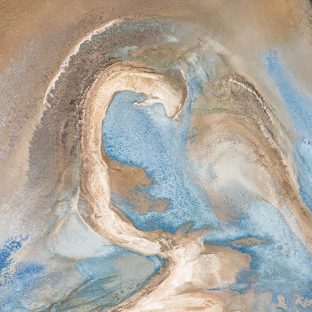 Fluid Gold and Blue by Robert Bolton — canvas wall art