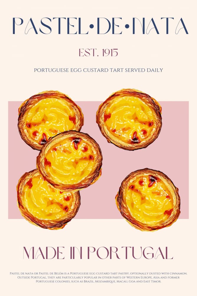 Golden Portuguese Custard Tarts by Nazma Khokhar — canvas wall art