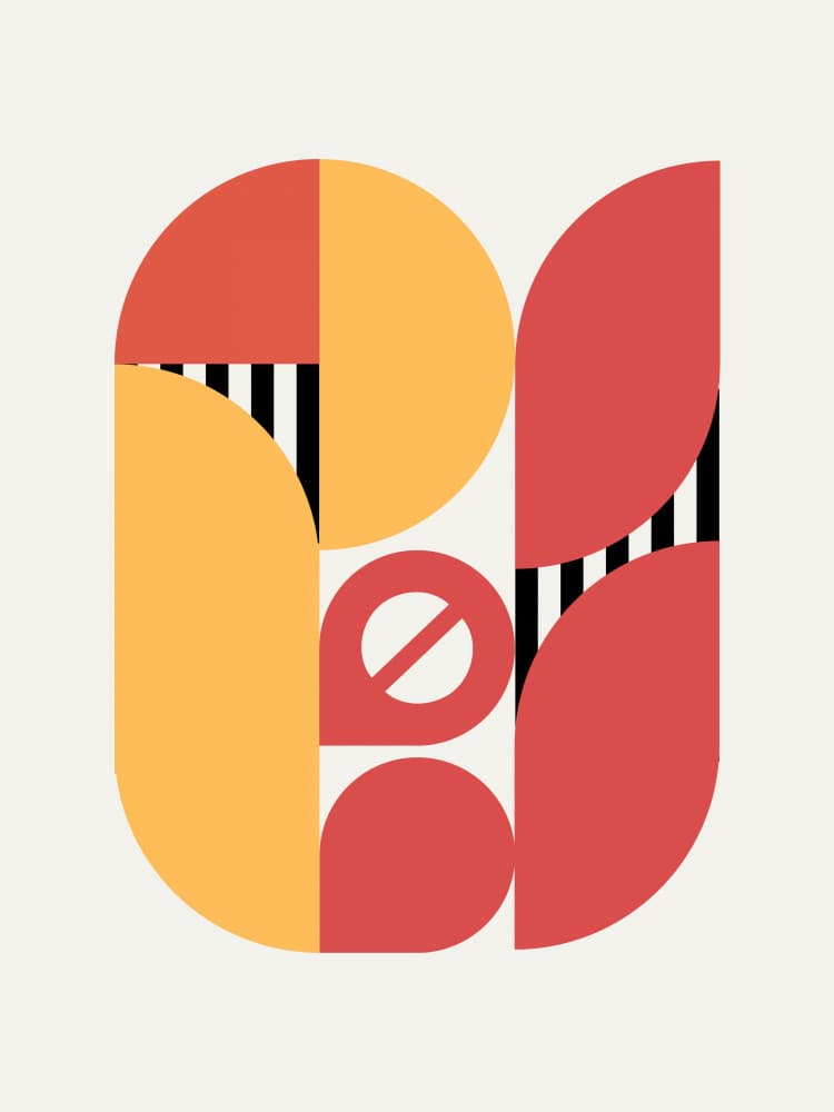 Warm Abstract Geometric Shapes by Little Dean — canvas wall art