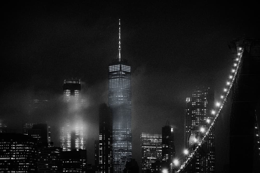 New York Foggy Night by Carlos Ramirez — canvas wall art