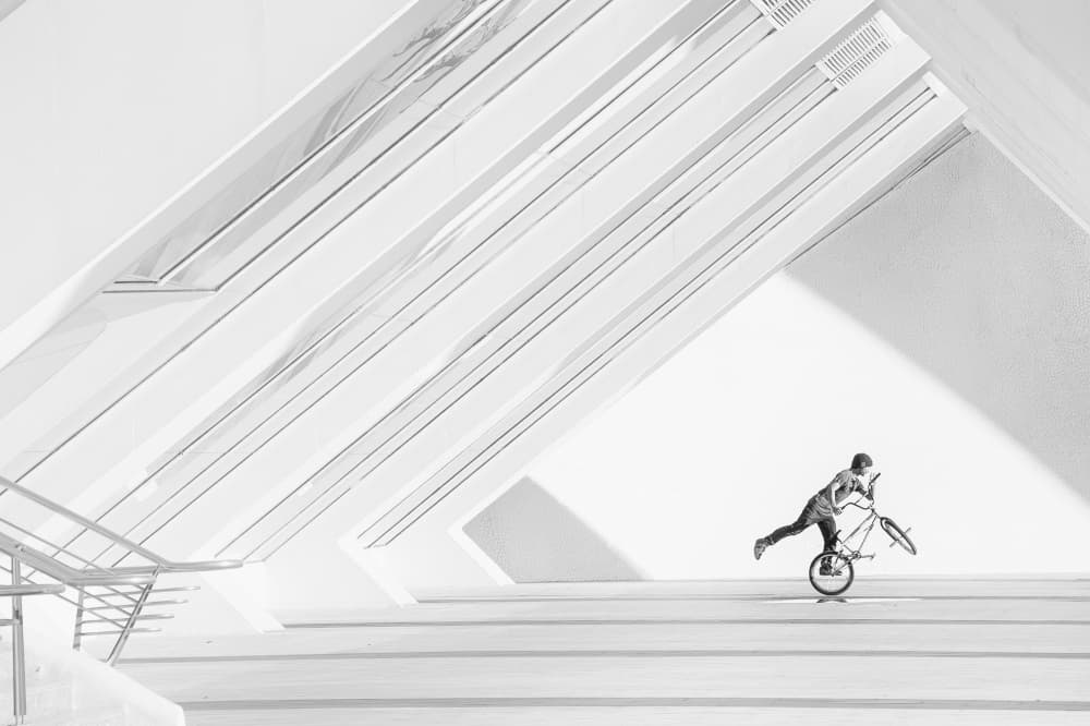 Action Bike Geometry by Piet Haaksma — canvas wall art