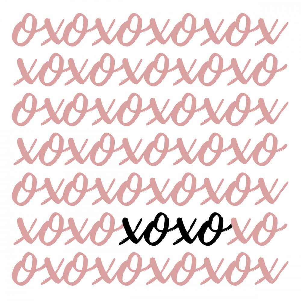 Hugs Kisses Pattern by Martina — canvas wall art