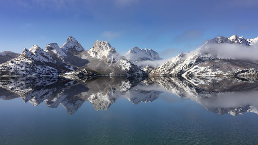 Reflected Mountain Lake by Juan I. Cuadrado — canvas wall art