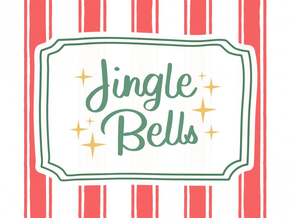 Jingle Bells Holiday Cheer by Jolly and Dash — canvas wall art
