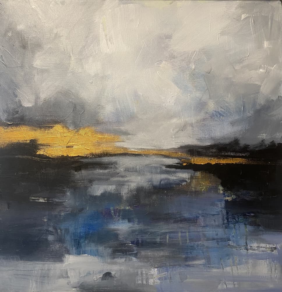 Golden Horizon Reflection by Anna-Karin Bergius — canvas wall art