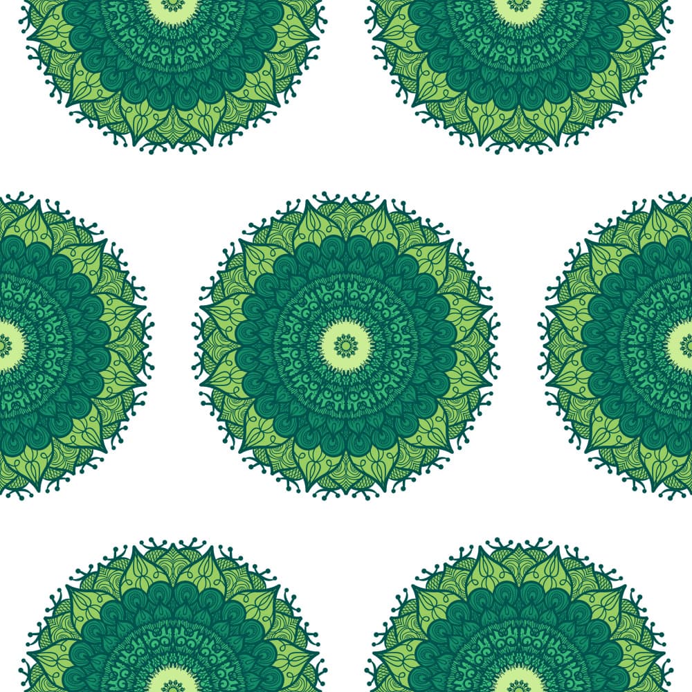 Vibrant Green Mandalas by Marika Barsrsind — canvas wall art