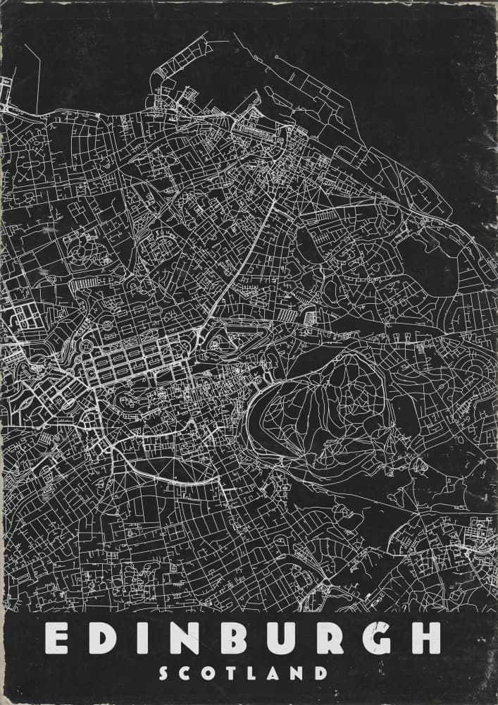 Edinburgh City Map by Nicholas — canvas wall art