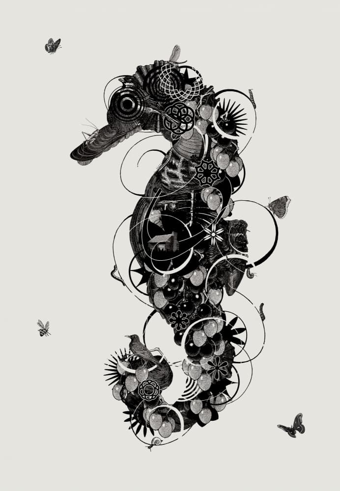 Intricate Seahorse Fantasy by Jaco Putker — canvas wall art