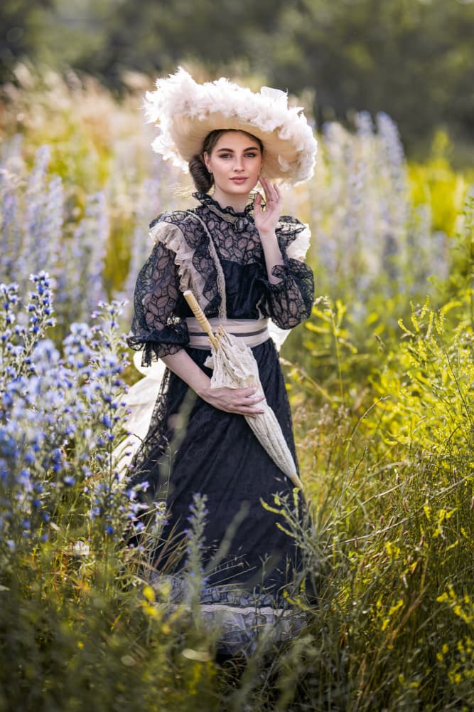 Vintage Lady Meadow Portrait by Tanya Markova — canvas wall art