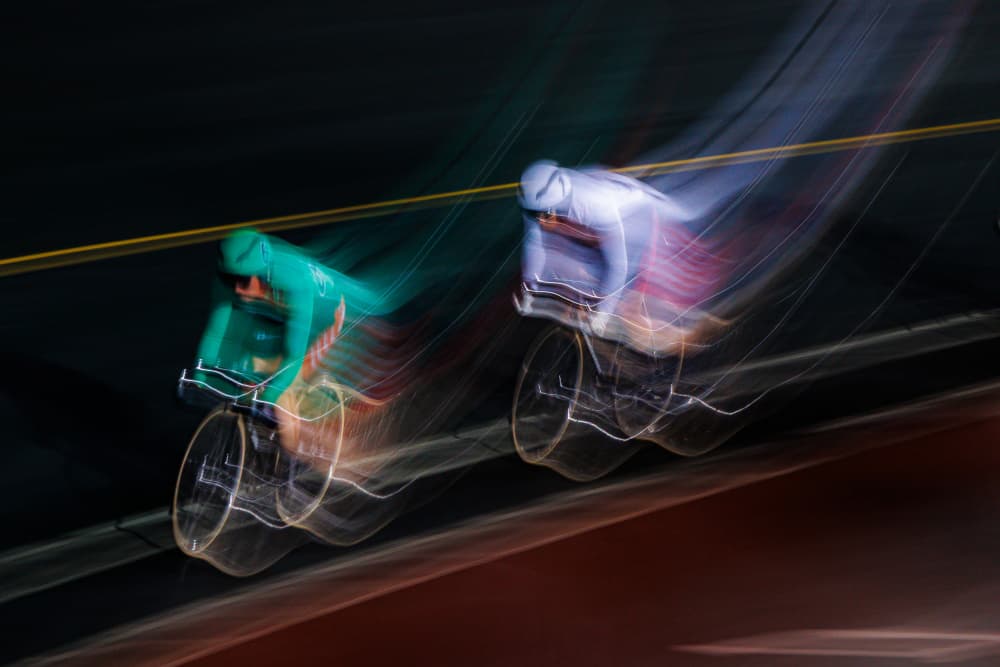 Blurred Cyclists Racing by 山下泰史 — canvas wall art