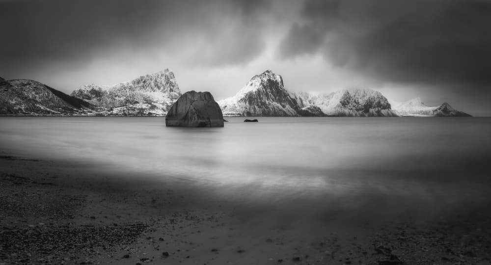 Dramatic Winter Seascape by Eugenio Pastor Benjumeda — canvas wall art