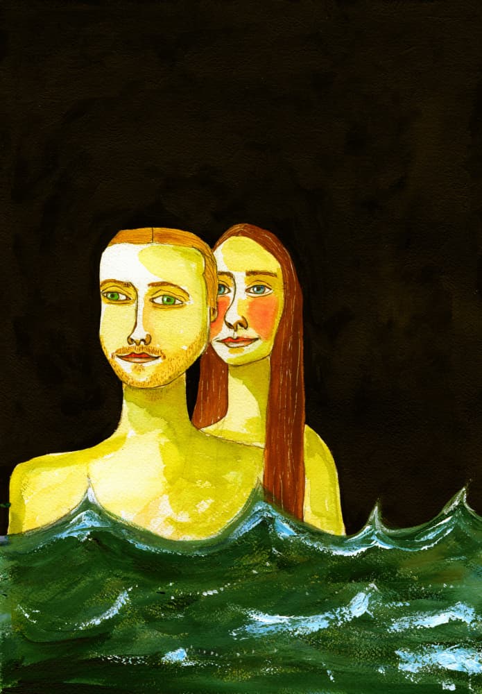 Dark Water Couple by Sharyn Bursic — canvas wall art