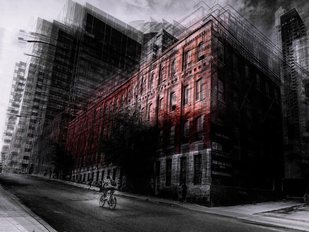 Red Brick City Motion by Carmine Chiriacò — canvas wall art