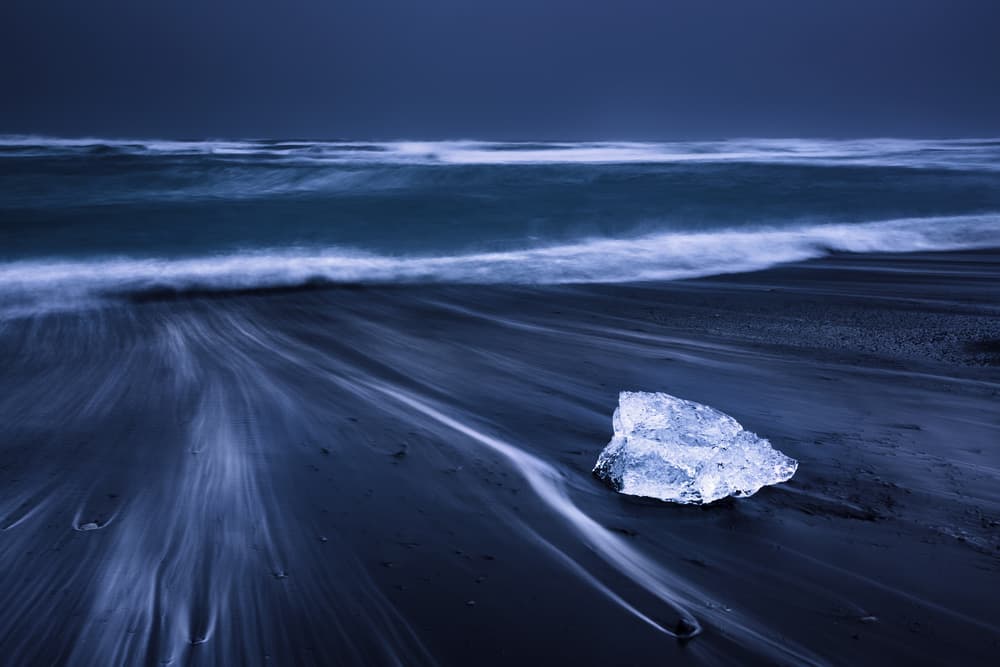 Ice on Black Sand Beach by Abdulkhalek Bakir — canvas wall art