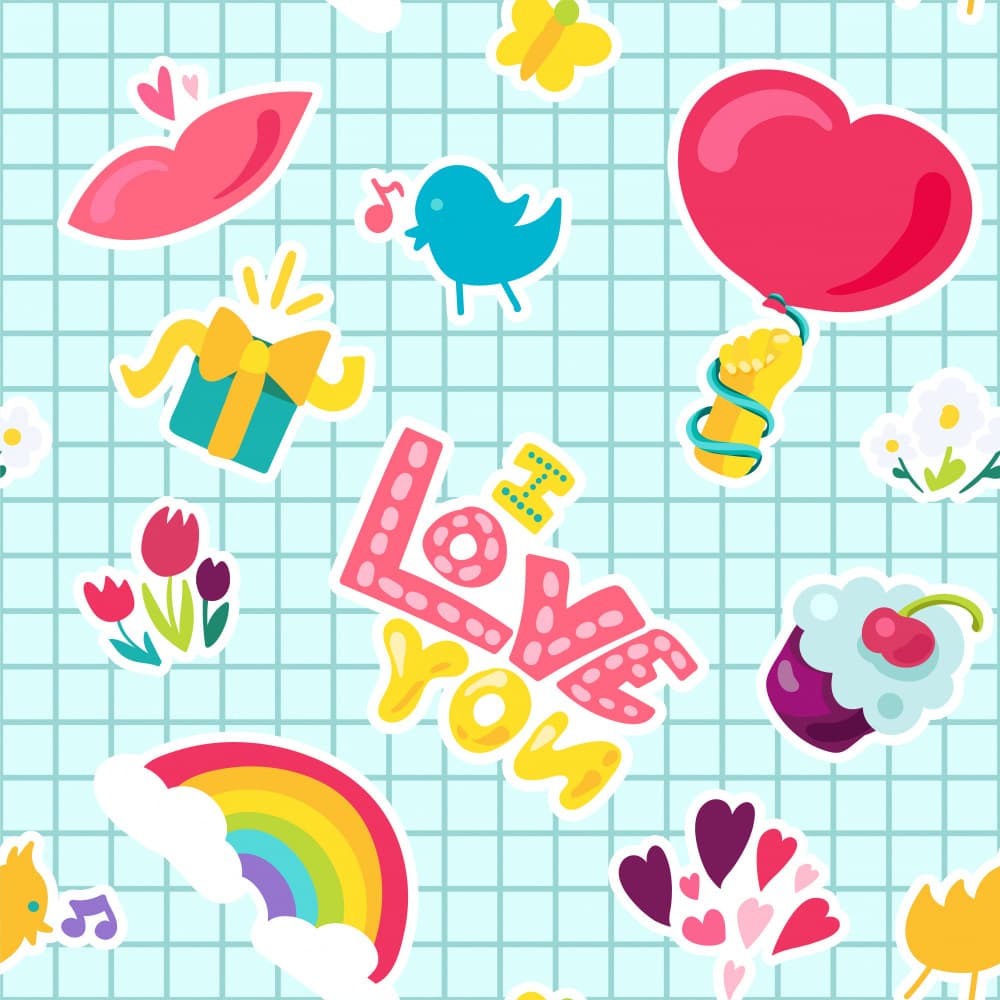 Happy Love Doodles by Marika Barsrsind — canvas wall art