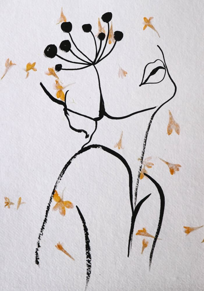 Serene Floral Profile by Santhosh ch — canvas wall art
