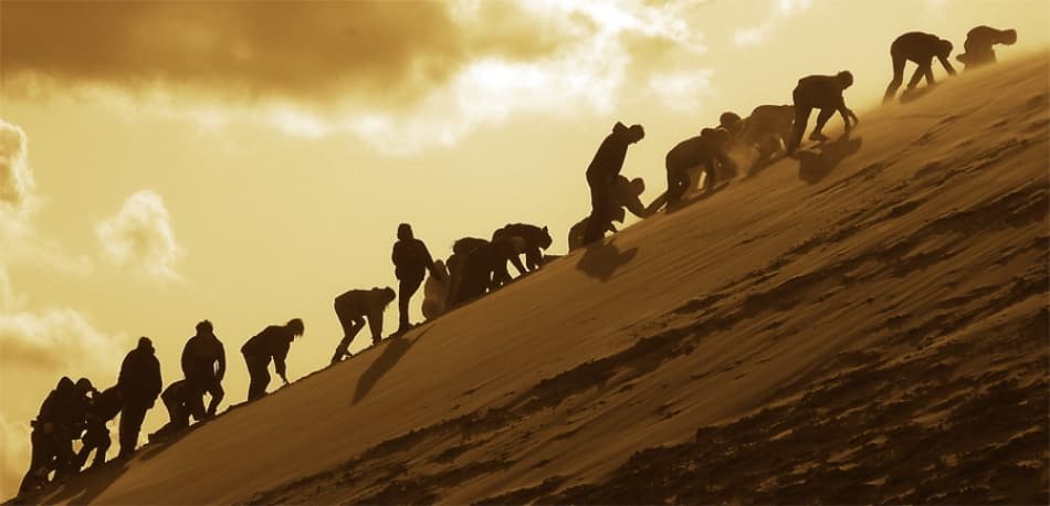 Uphill Desert Journey by Ole Nielsen — canvas wall art