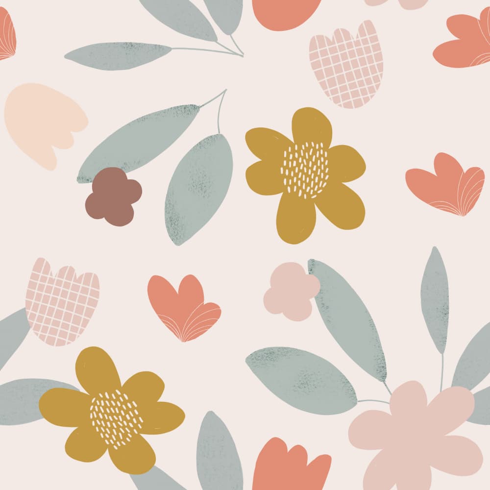 Boho Floral Pattern by Menina Lisboa — canvas wall art