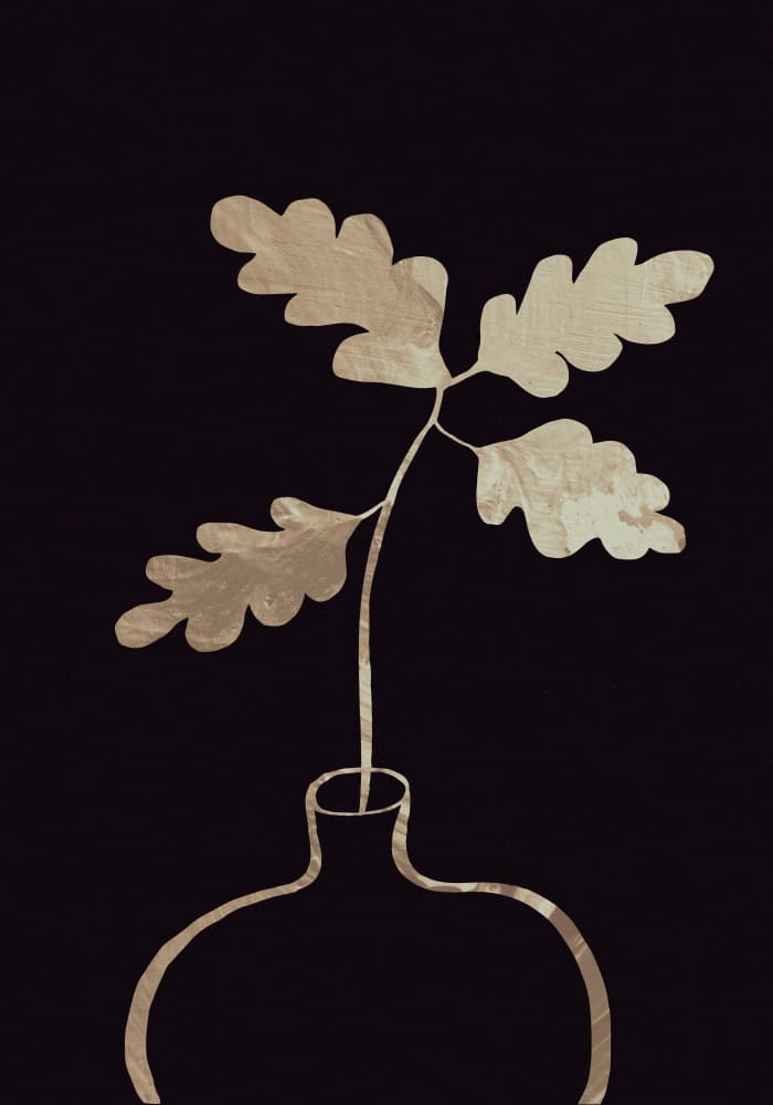 Elegant Oak Leaf Vase by Pictufy Studio II — canvas wall art