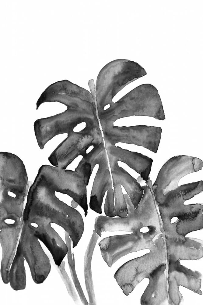 Watercolor Monstera Leaves by Rosana Laiz Blursbyai — canvas wall art