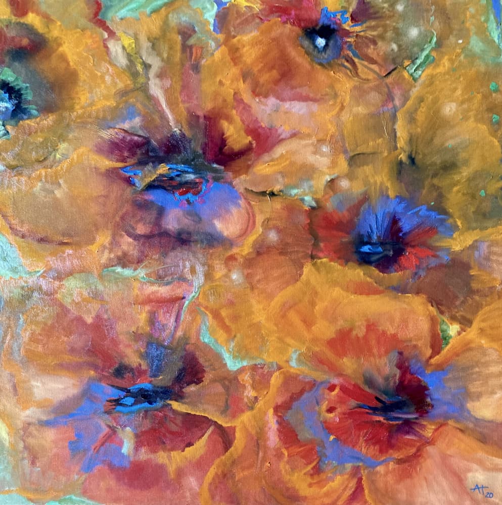 Vibrant Abstract Blooms by Alexandra Higgins — canvas wall art