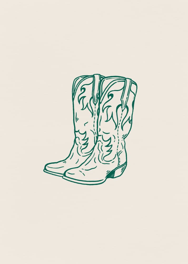 Classic Cowboy Boots by Tara Royle — canvas wall art