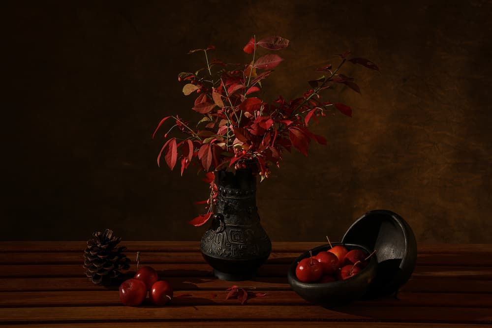 Dark Autumn Still Life by Dennis Zhang — canvas wall art