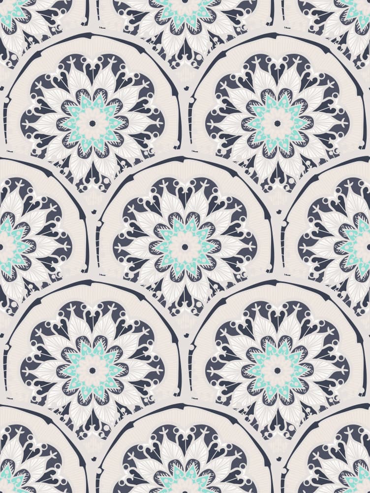 Bohemian Scallop Flowers by Marika Barsrsind — canvas wall art