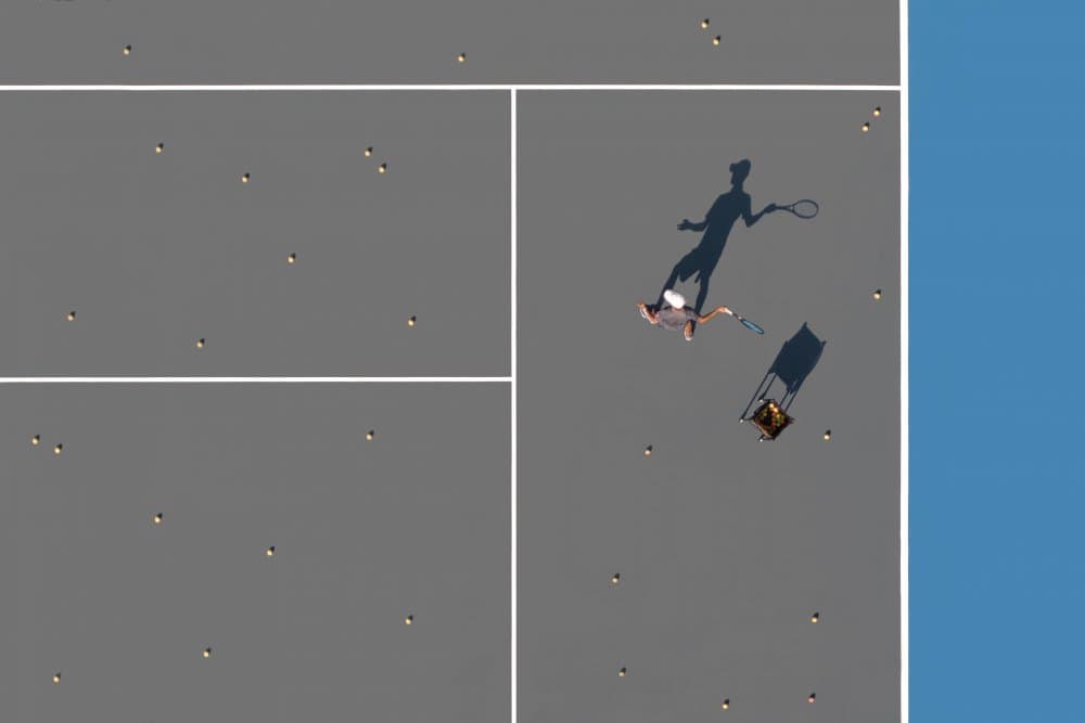 Tennis Court Shadow Play by Yifan Wu — canvas wall art