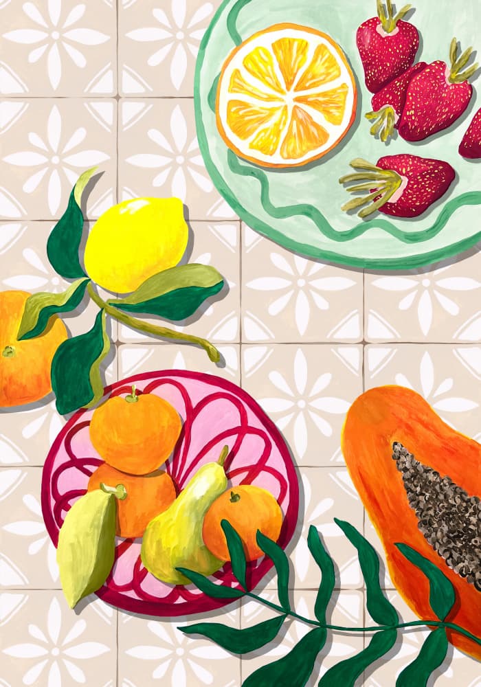 Colorful Summer Fruits by Karen Menzenbach — canvas wall art