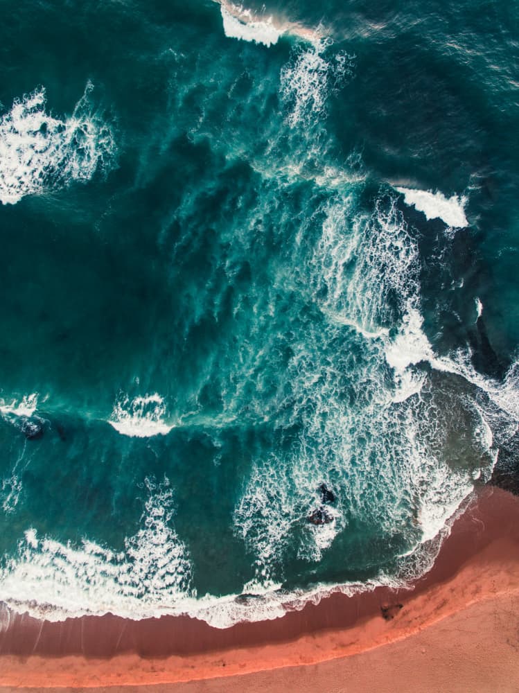 Aerial Ocean Waves Beach by Javier Pardina — canvas wall art