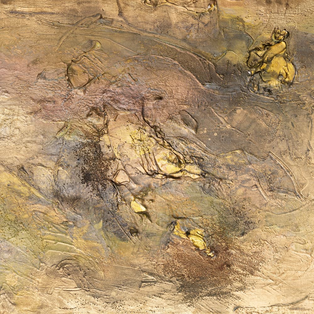Golden Rider Relief by Anete Purina-Purite — canvas wall art