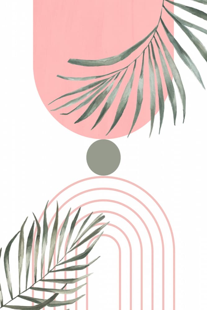 Boho Geometric Palm Leaf by Sally Ann Moss — canvas wall art