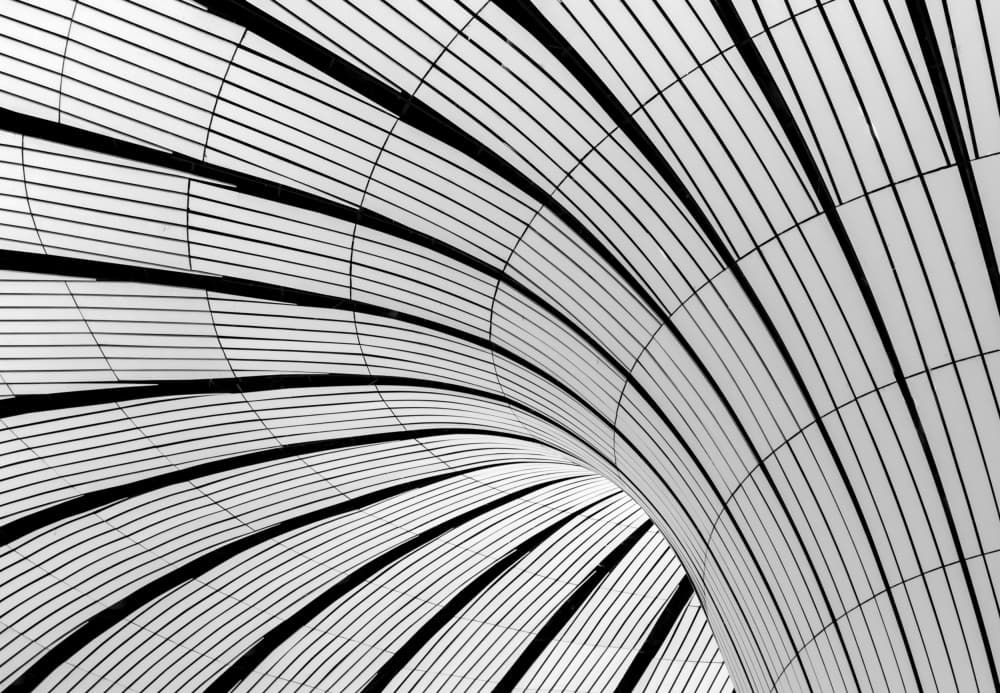 Curved Lines Abstract Tunnel by Yuhan Chen — canvas wall art
