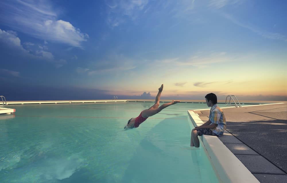 Diving Into Sunset by Fang Tong — canvas wall art