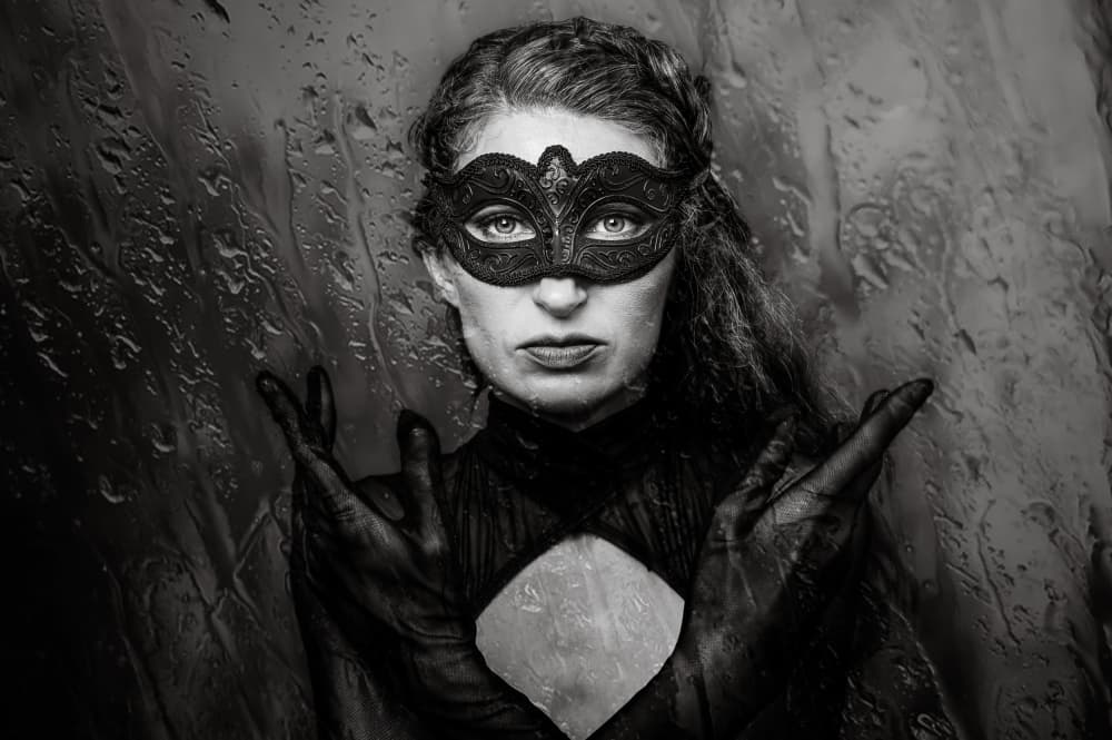 Mysterious Masked Woman by iuliana pasca — canvas wall art