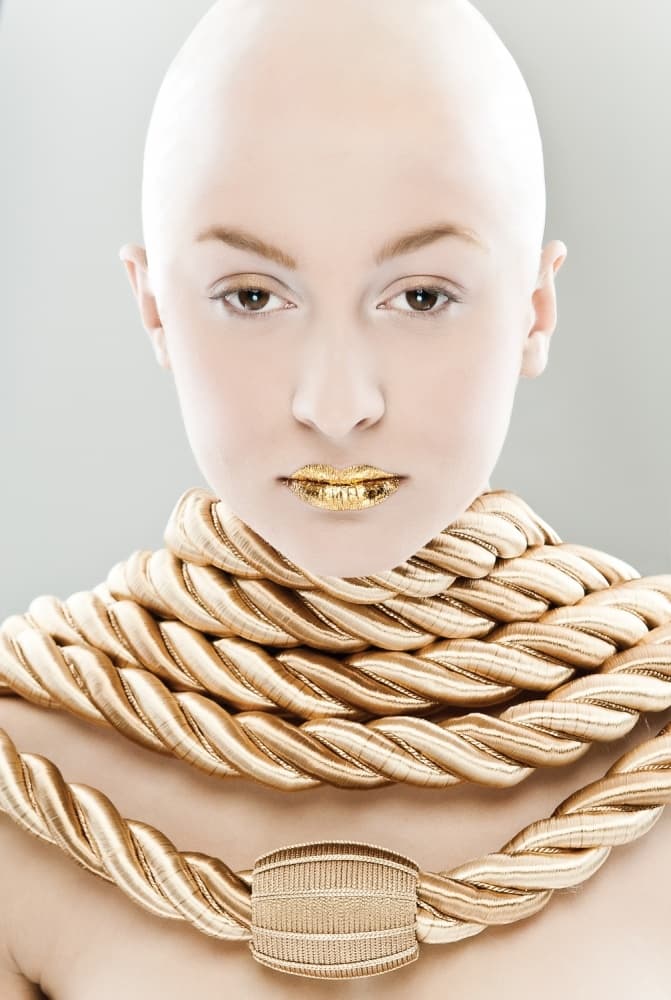 Golden Rope Portrait by Denisa Justusová Šumcová — canvas wall art