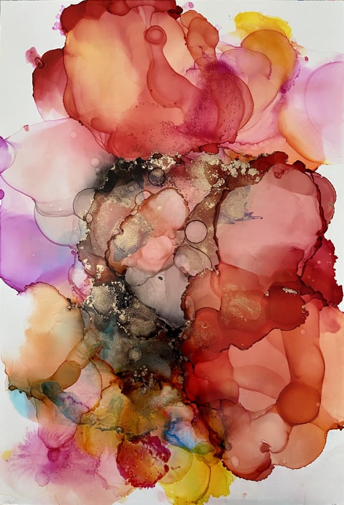Vibrant Fluid Abstract by Irene Chua — canvas wall art
