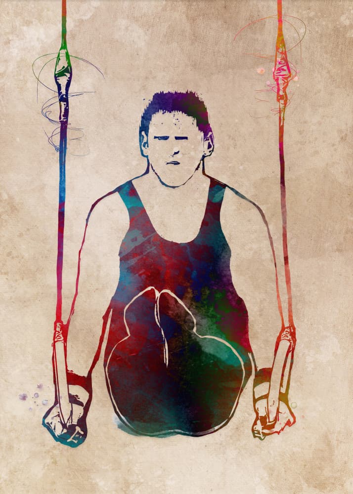 Artistic Gymnast Rings Strength by Justyna Jaszke — canvas wall art
