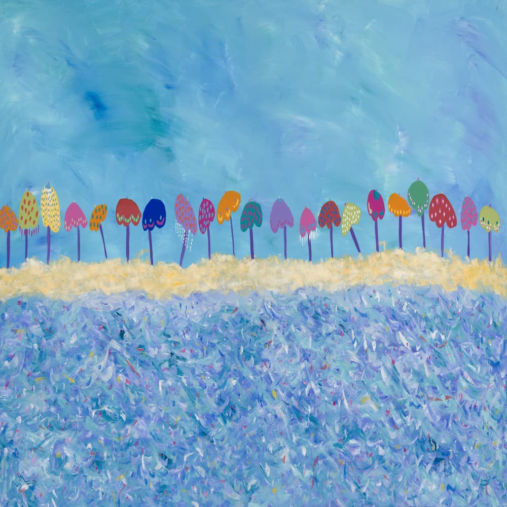 Colorful Beach Trees by Helen Joynson — canvas wall art