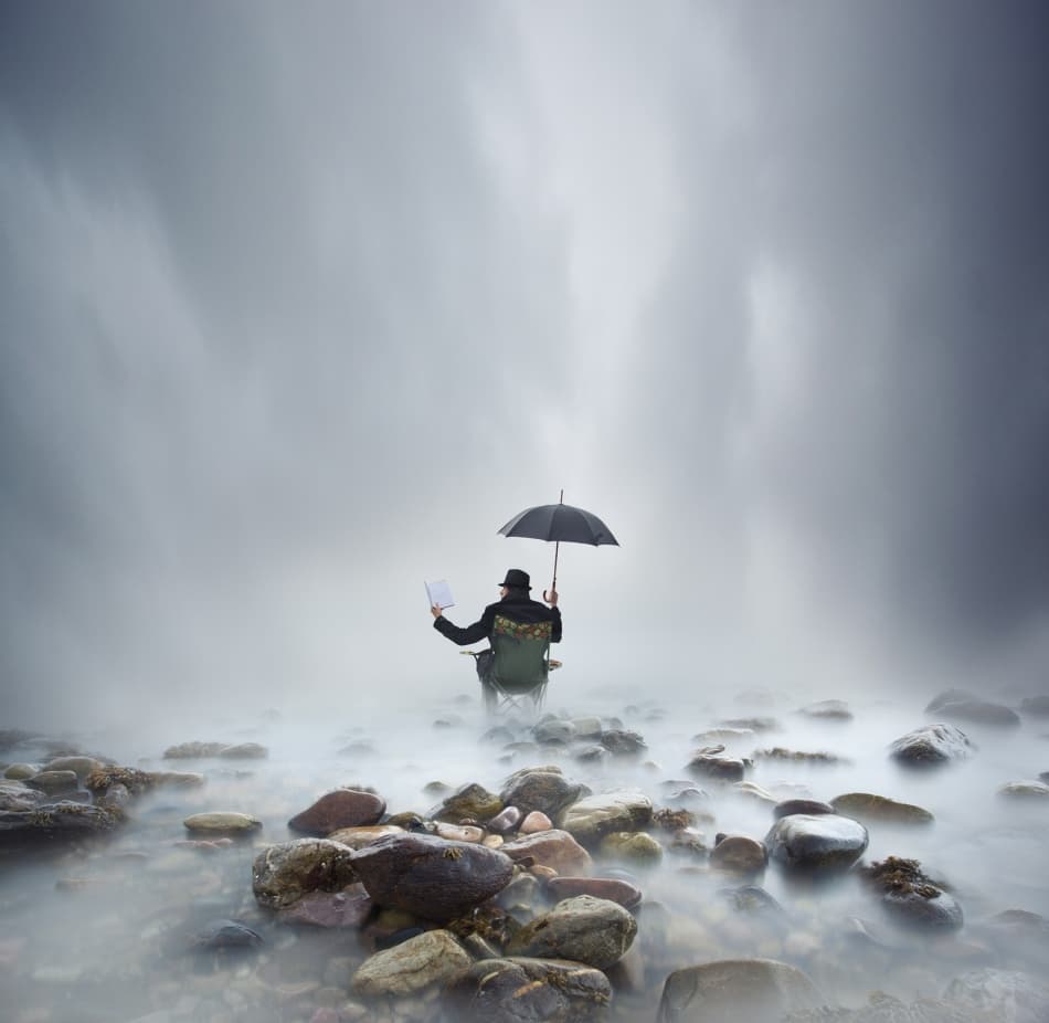 Reading in the Mist by Martin Marcisovsky — canvas wall art