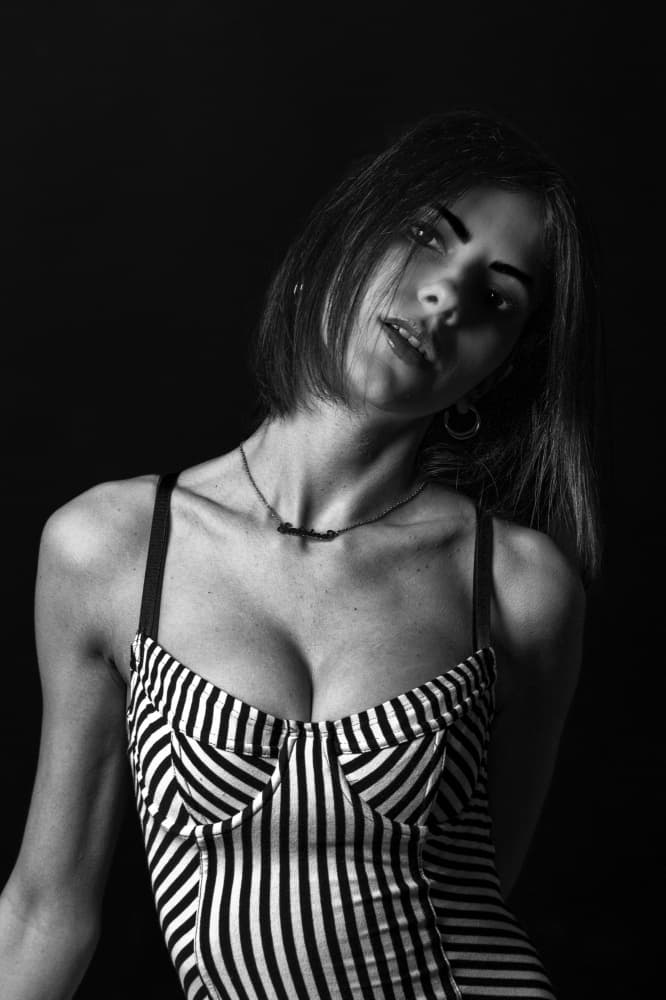 Striking Striped Portrait by Rosario Leonardi — canvas wall art