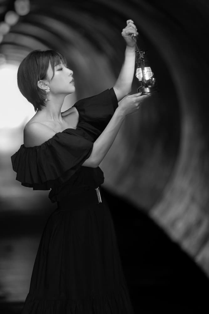 Elegant Woman With Lantern by Tsutomu Sakamoto — canvas wall art