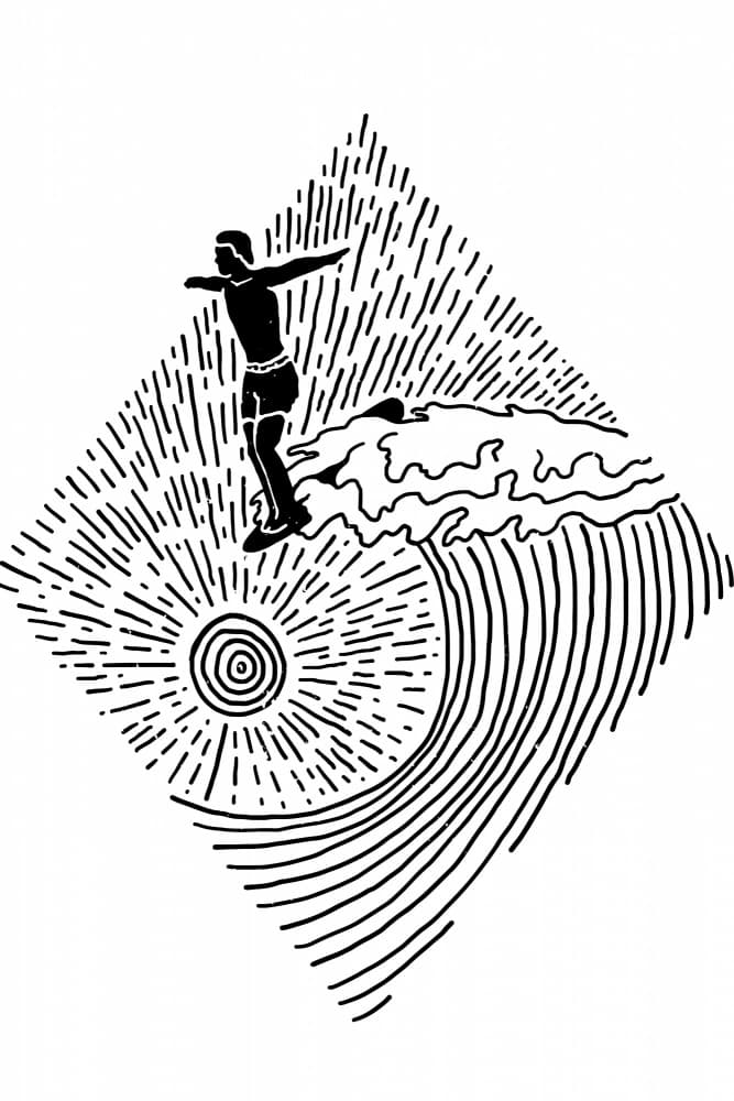 Dynamic Surfer Sun Wave by jay stanley — canvas wall art