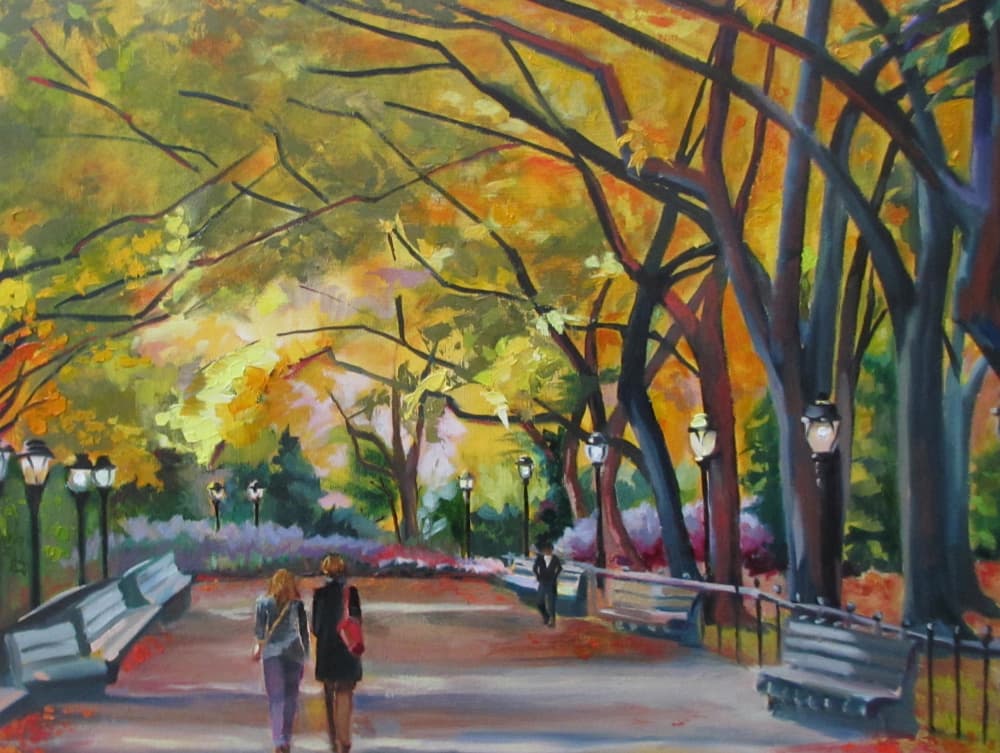 Colorful Autumn Path by Maxine Shore — canvas wall art