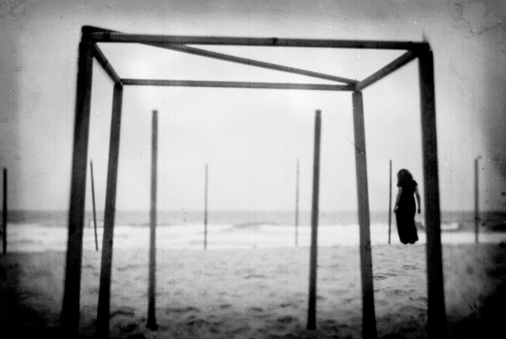 Solitary Beach Figure by Milena Seita — canvas wall art