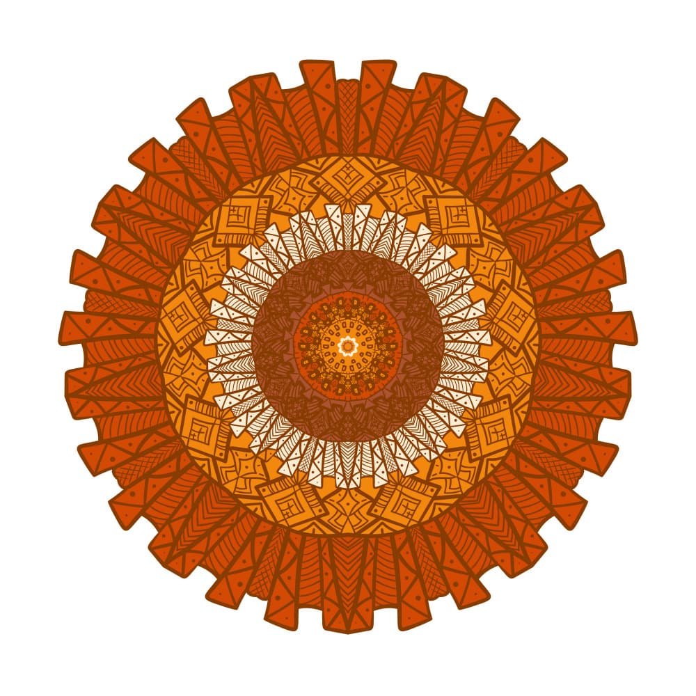 Orange Tribal Mandala by Marika Barsrsind — canvas wall art
