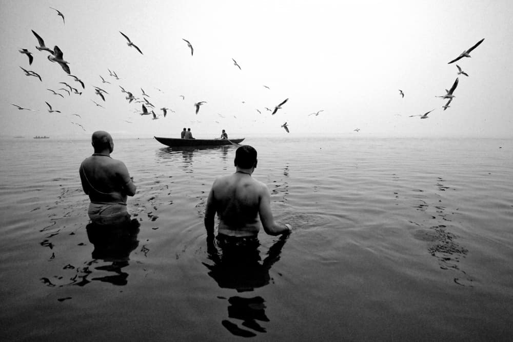 Holy River Morning Bath by Avishek Das — canvas wall art